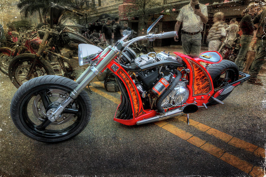 Custom motorcycle Photograph by Arttography LLC