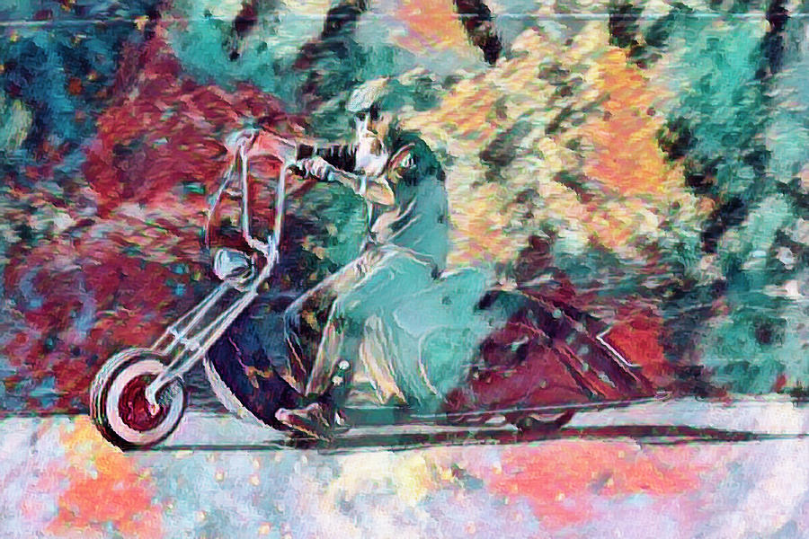 Motorcycle Digital Art - Custom Scooter by Timothy Rohman