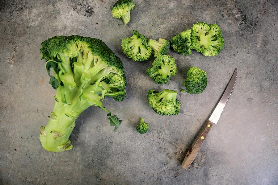 Cut Broccoli Tops Photograph by Claudia Gargioni