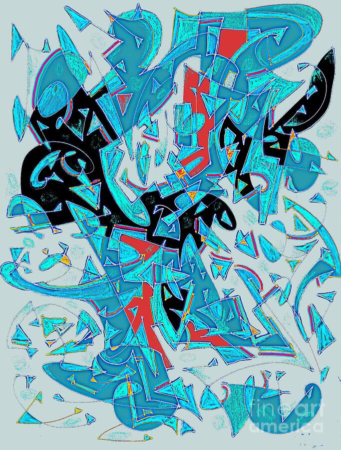 Cut Outs in Blue Digital Art by Nancy Kane Chapman