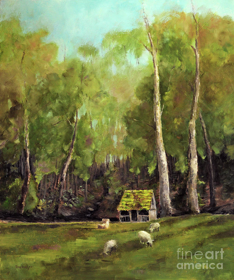 Sheep Painting - Cuttalossa Farm by Paint Box Studio