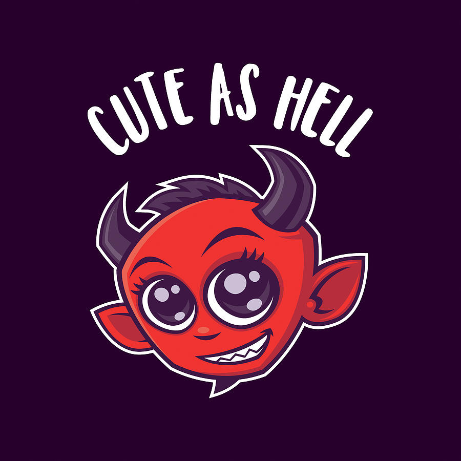 Halloween Digital Art - Cute as Hell Devil by John Schwegel