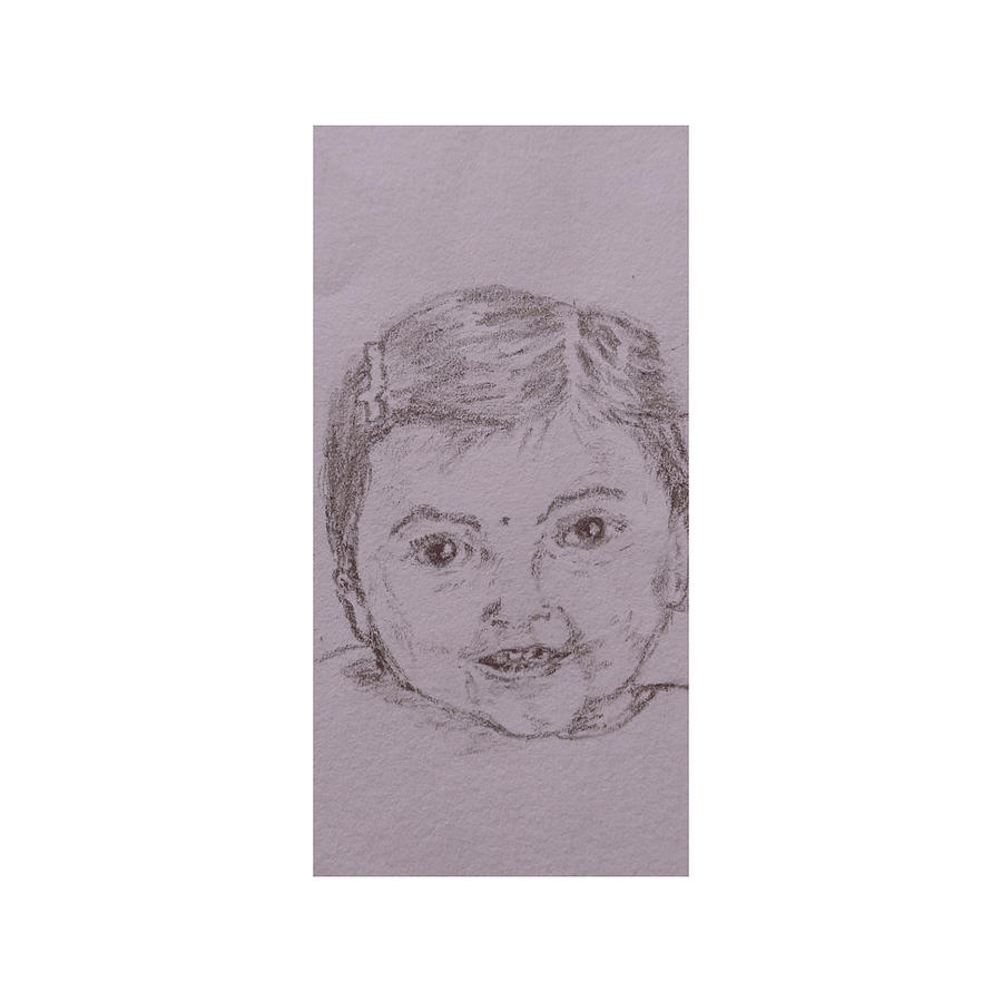 Cute Baby Girl Pencil drawing by Amita Dand | Artfinder