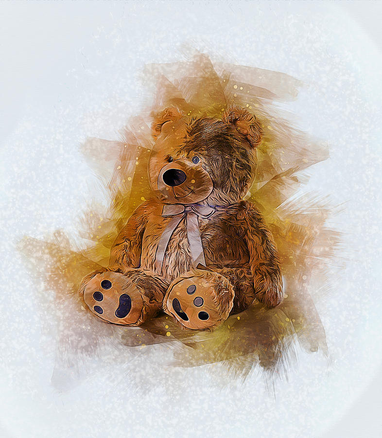 Cute Bear Digital Art by Ian Mitchell