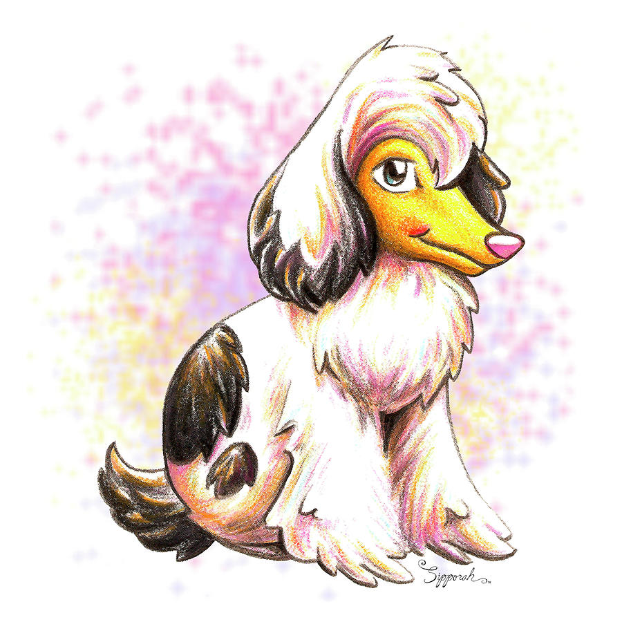 Cute Canine Crossbreed Drawing by Sipporah Art and Illustration