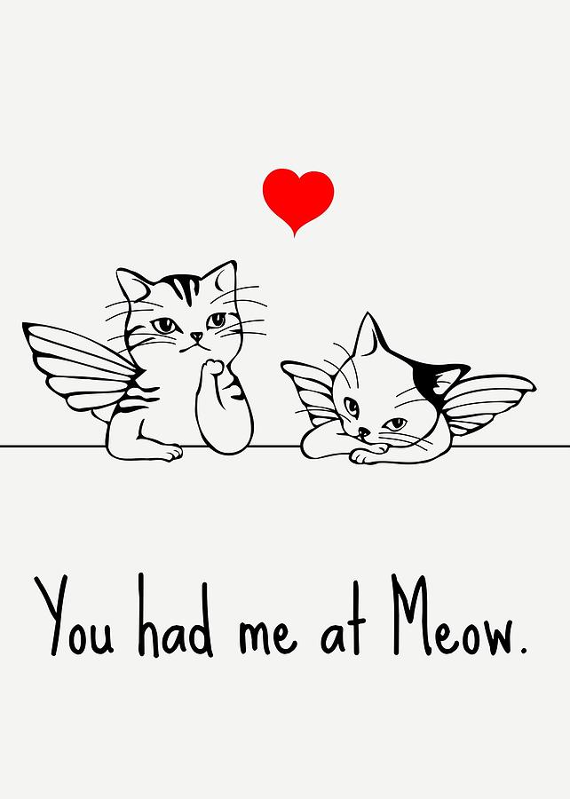 Cute Cat Valentine Card - Cat Lover Card - Kittens Valentine\'s Day ...