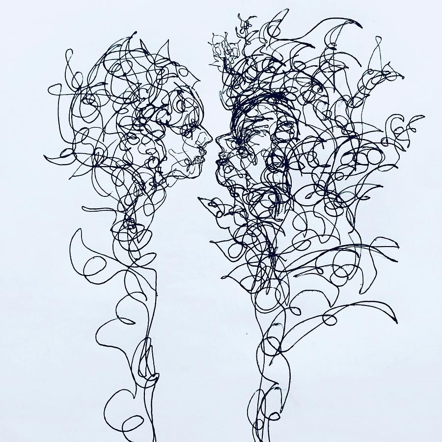 Cute Couple Drawing By Marisa Parks Fine Art America