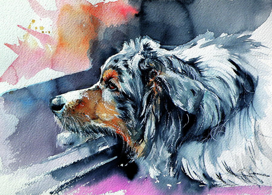 Cute dog II Painting by Kovacs Anna Brigitta