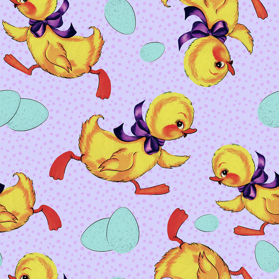 Animal Digital Art - Cute Ducking Pattern by Tina Lavoie