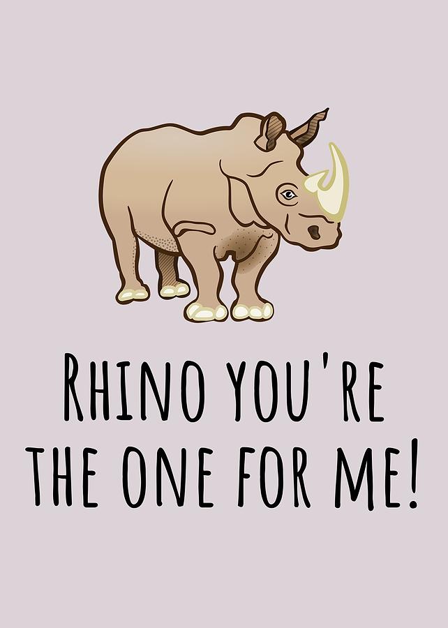 Cute Love Card - Valentine - Anniversary Card - Rhino You\'re The ...