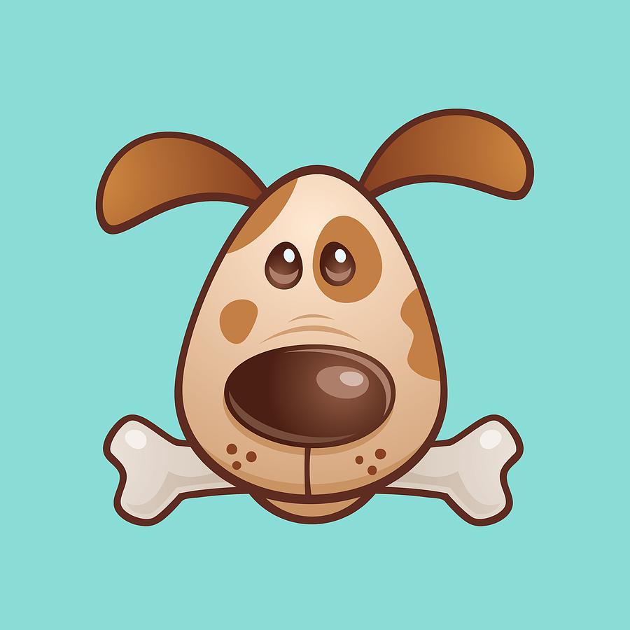 cute dog with bone clip art