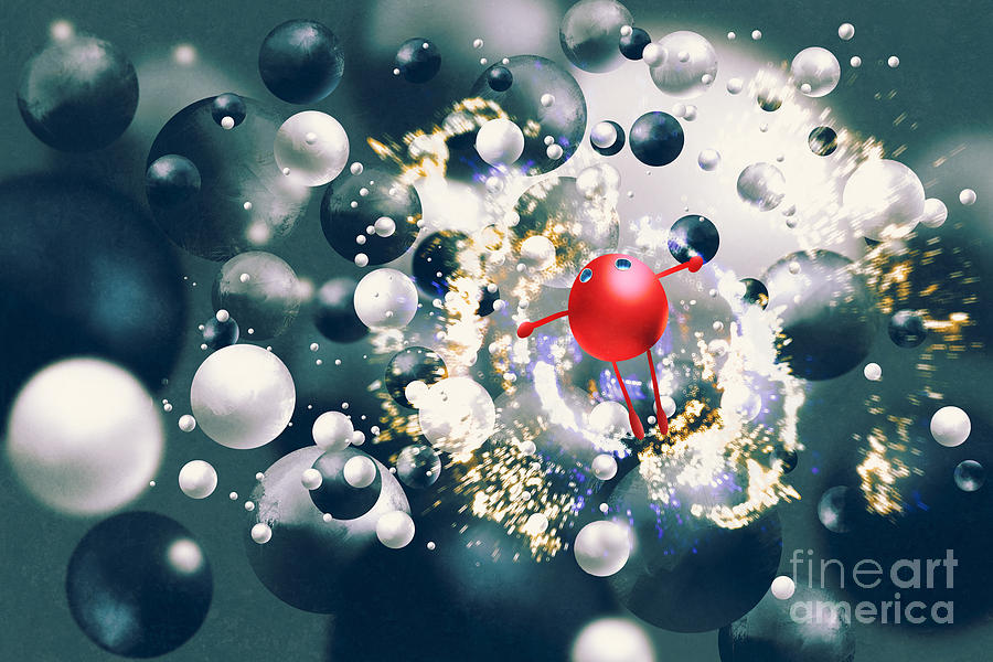 Sparkler Digital Art - Cute Red Ball Raising Arms Amongst by Tithi Luadthong Sparkler Digital Art - Cute Red Ball Raising Arms Amongst by Tithi Luadthong