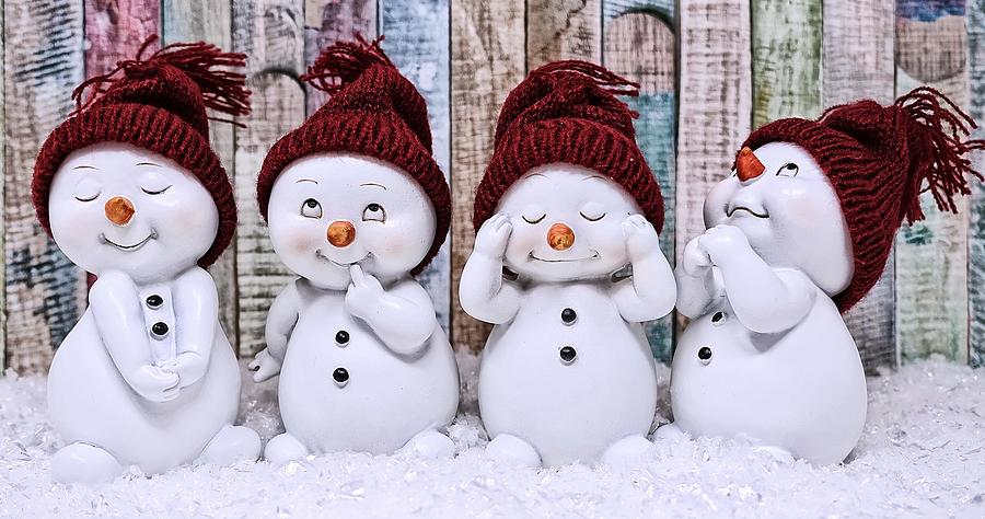 Cute Snowmen Photograph by Ian Watts