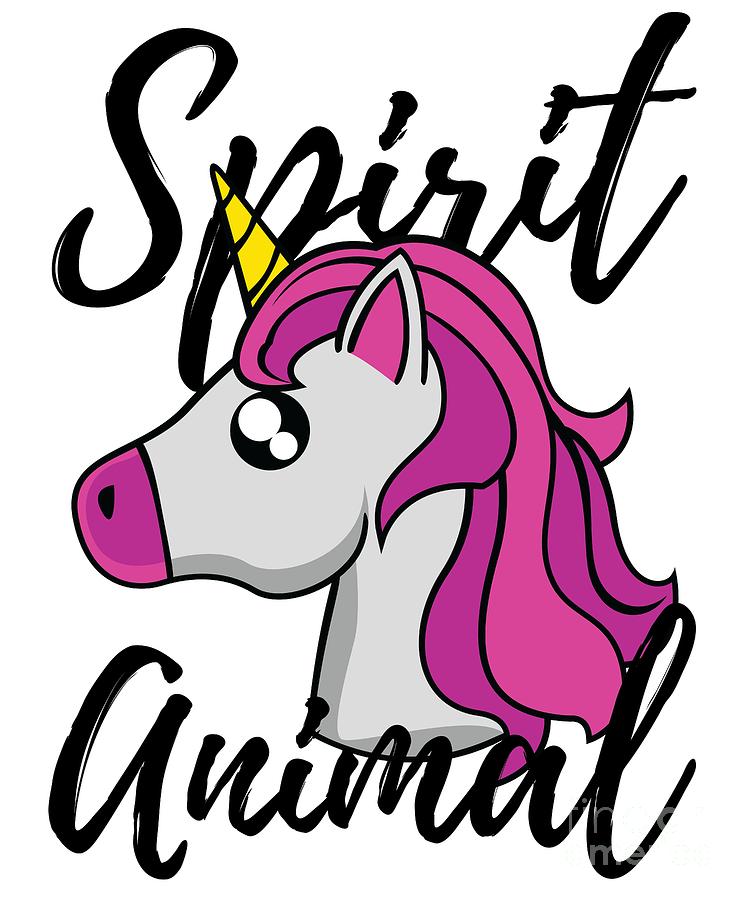 Cute Unicorn Spirit Animal Gift Idea Digital Art by Mike G - Pixels