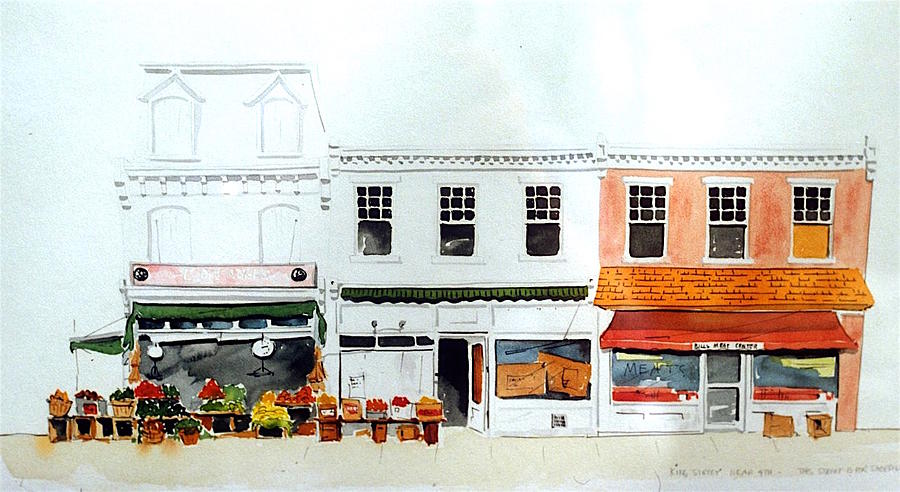 Cutronas Market on King St. Painting by William Renzulli