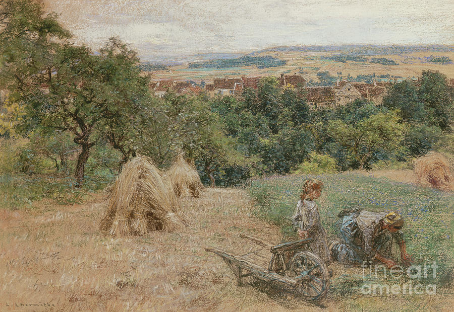 Cutting grass Painting by Leon Augustin Lhermitte