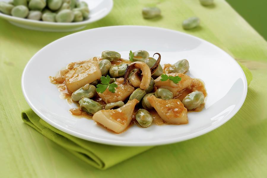 Cuttlefish With Beans andalusia Photograph by Gastromedia