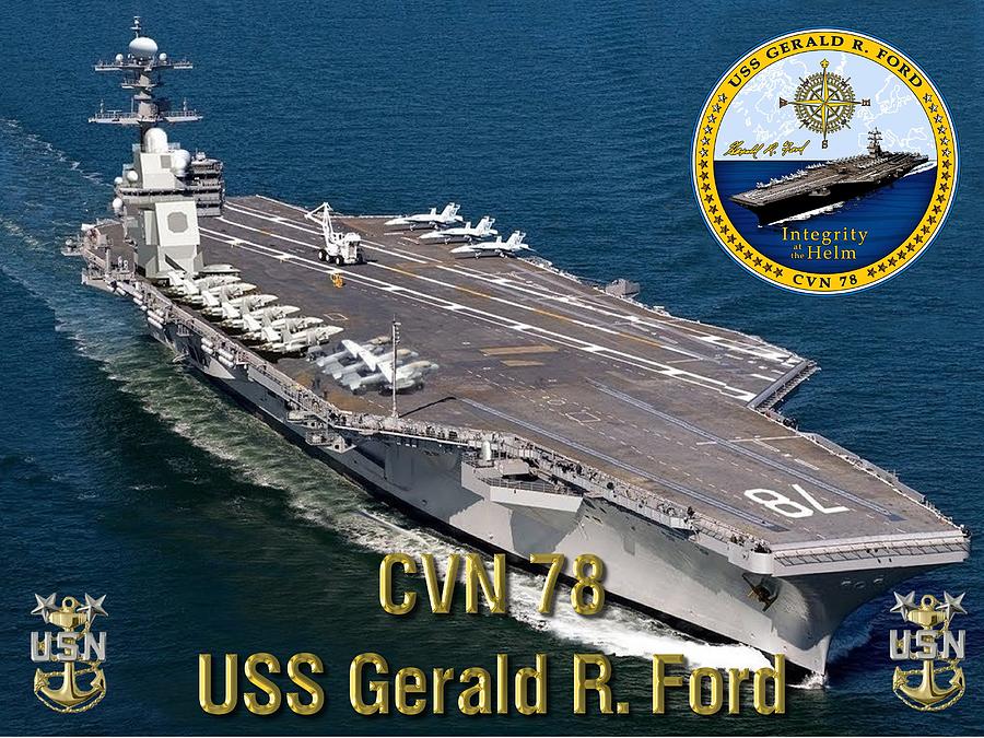 CVN-78 USS Gerald R. Ford Digital Art By Mil Merchant