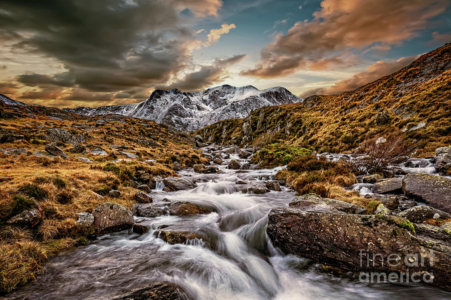 Snowdonia National Park Photograph - Cwm Idwal Snowdonia Sunset by Adrian Evans