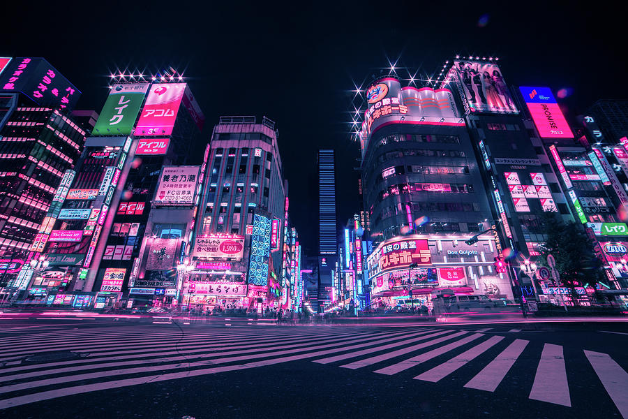 Cyberpunk Japan Shinjuku Cross Photograph by Chan YY