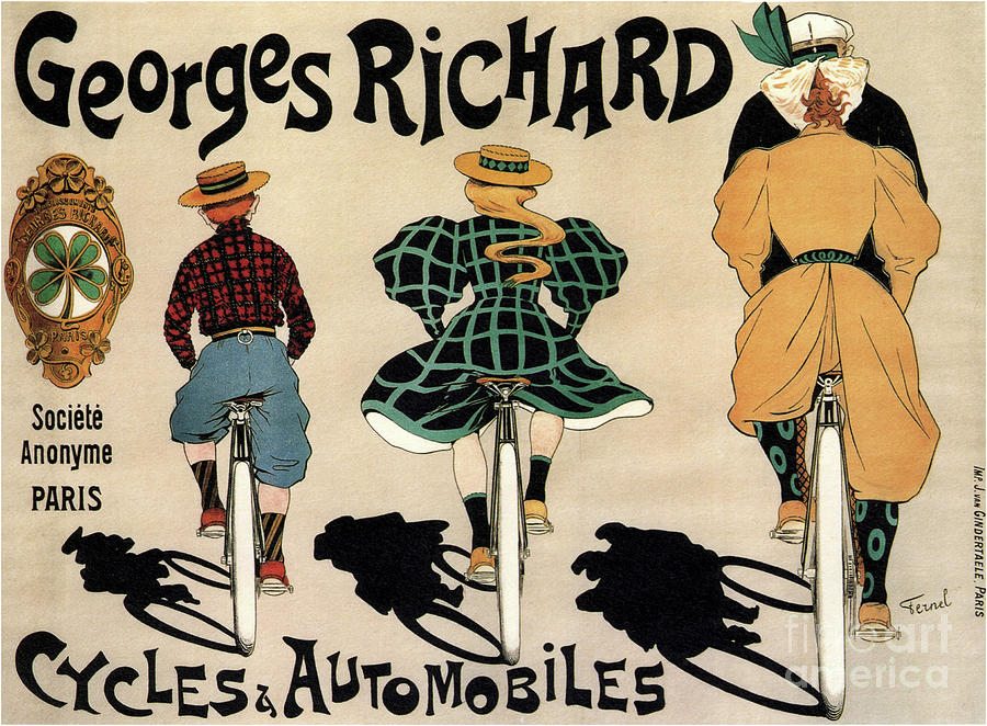 Cycles And Cars Georges Richard, 1896 Drawing by Heritage Images