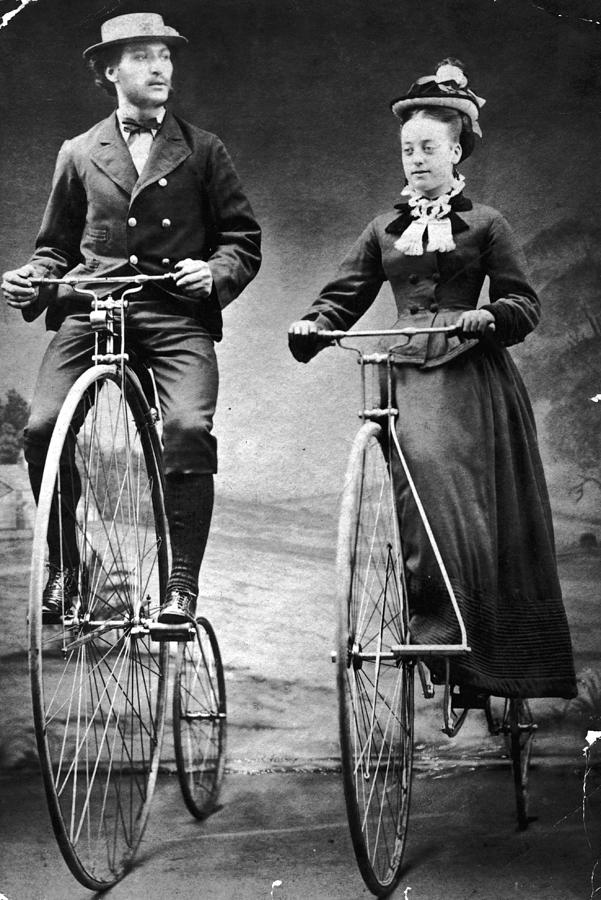 Cycling Couple Photograph by Hulton Archive