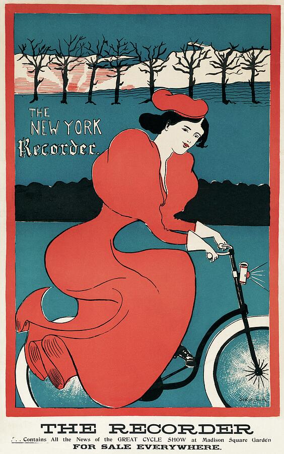 Cycling Woman Promoting The Recorder Drawing by Trendy Art Cycling Woman Promoting The Recorder Drawing by Trendy Art