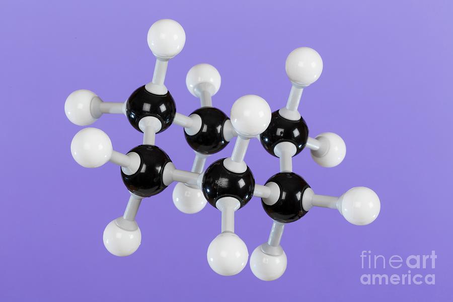 Cyclohexane Molecule Chair Conformation Photograph by Martyn F. Chillmaid/science Photo Library