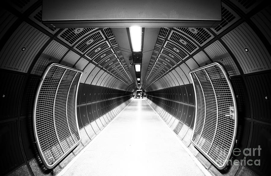 Steel Photograph - Cylindric Tunnel For Pedestrians by Jose As Reyes Steel Photograph - Cylindric Tunnel For Pedestrians by Jose As Reyes