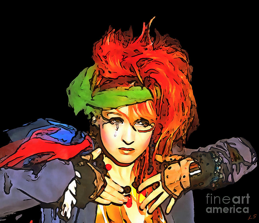 Cyndi Lauper collection 1 Painting by Sergey Lukashin