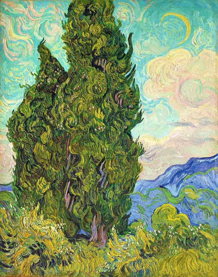 Vincent Van Gogh Painting - Cypresses - Digital Remastered Edition by Vincent van Gogh