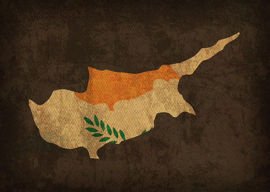 Cyprus Country Flag Map Mixed Media By Design Turnpike Pixels 