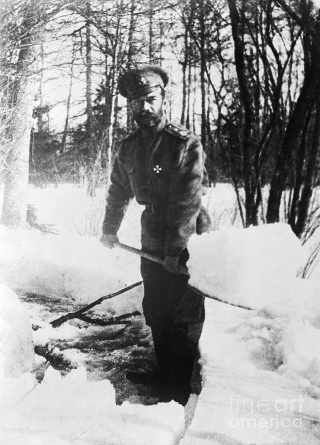 Czar Nicholas II Shoveling Snow Photograph by Bettmann