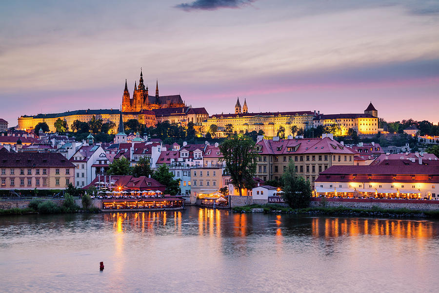 Czech Republic, Central Bohemia Region, Prague, Bohemia, Vltava, Hradcany Castle, St Vitus Cathedral Digital Art by Davide Erbetta