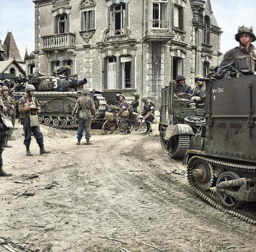 D-day - British Forces During The Invasion Of Normandy 6 June 1944 Colorized By Ahmet Asar Painting