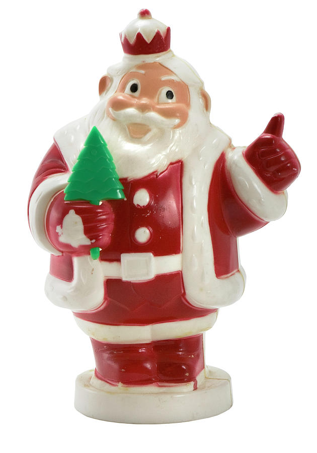 Christmas Photograph - D100075 Plastic Santa 3 by Retroplanet
