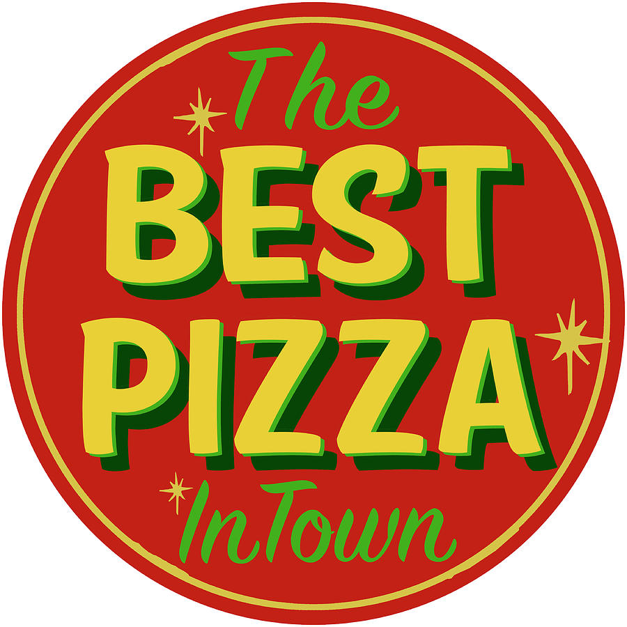Retro Digital Art - D100187 Best Pizza In Town by Retroplanet