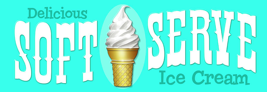 Ice Cream Digital Art - D100205 Soft Server Ice Cream by Retroplanet