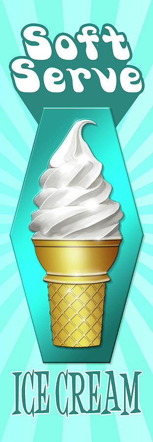 Ice Cream Digital Art - D100206 Soft Serve Ice Cream Vertical by Retroplanet