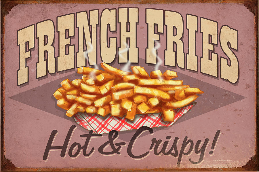 Potato Digital Art - D100217 French Fries Hot And Crispy by Retroplanet
