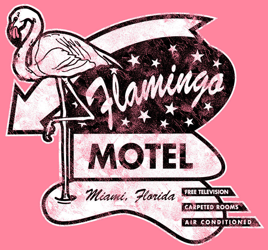 D104601 Flamingo Motel Digital Art by Retroplanet - Pixels