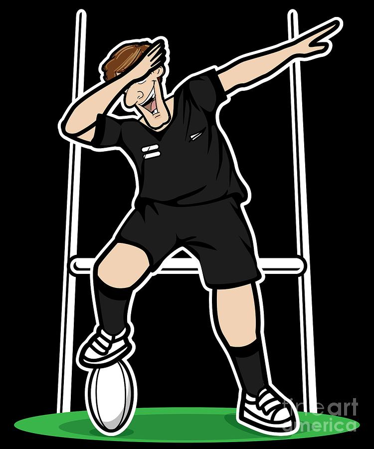Dabbing New Zealand Rugby Player 2019 Fans Kit for Kiwi Supporters Players Coaches and Rugger Football Lovers Digital Art by Martin Hicks