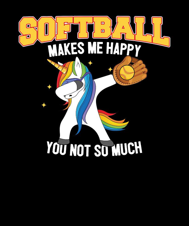 Download Dabbing Unicorn Softball Cute Magical Sports Digital Art ...