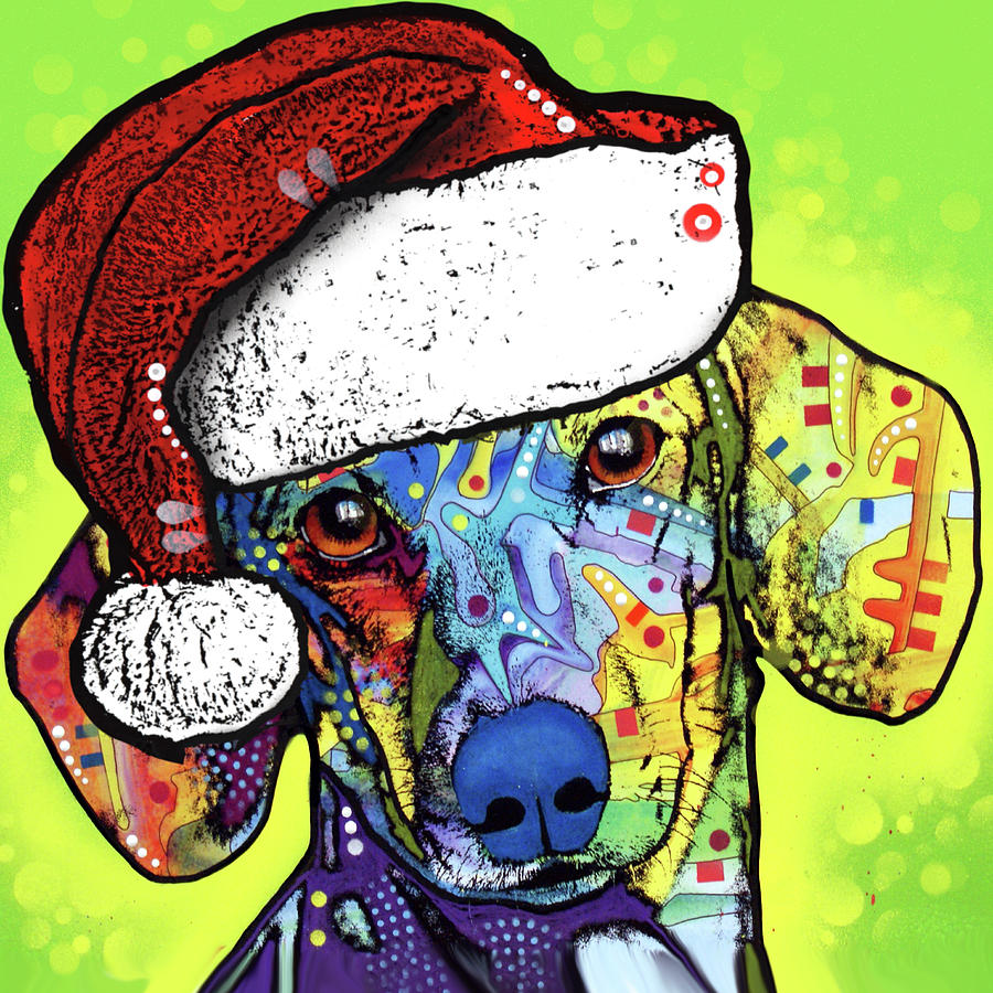 Winter Mixed Media - Dachshund Christmas by Dean Russo