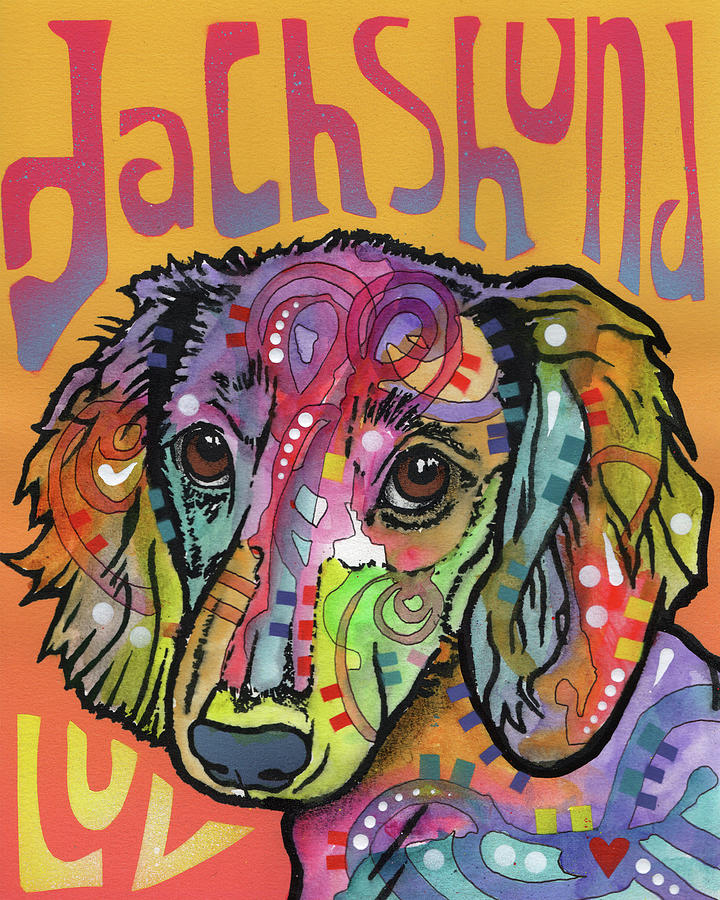Animal Mixed Media - Dachshund Love by Dean Russo