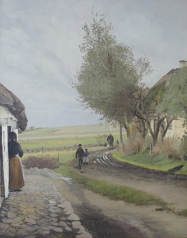 Dad Comes Home Painting by Laurits Andersen Ring