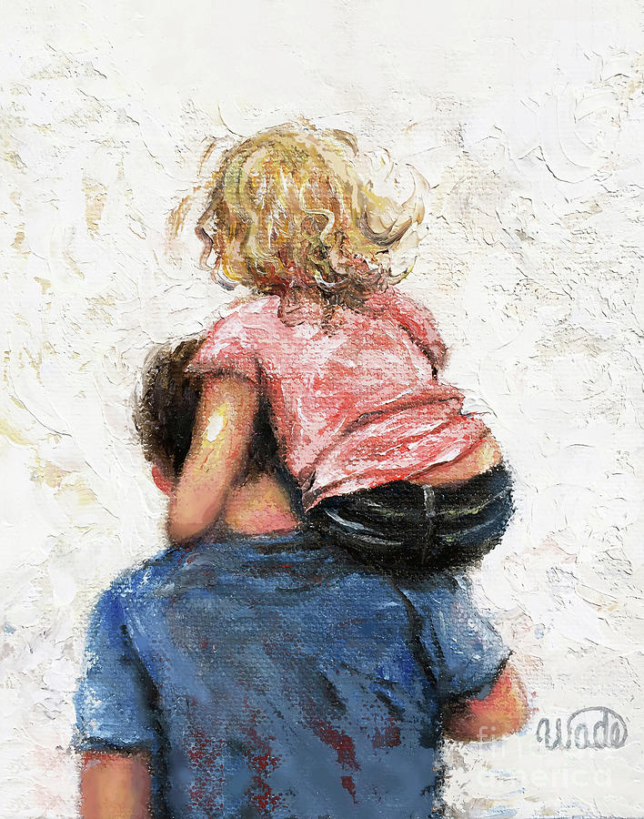 Father And Daughter Painting - Daddy, Carry Me Father and Daughter by Vickie Wade