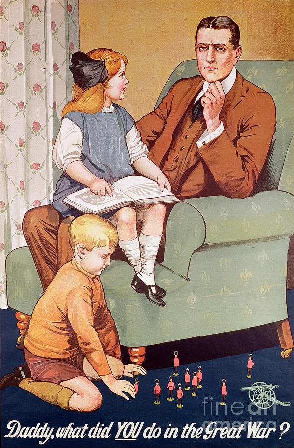 Daddy What Did You Do In The Great War Painting by Savile Lumley