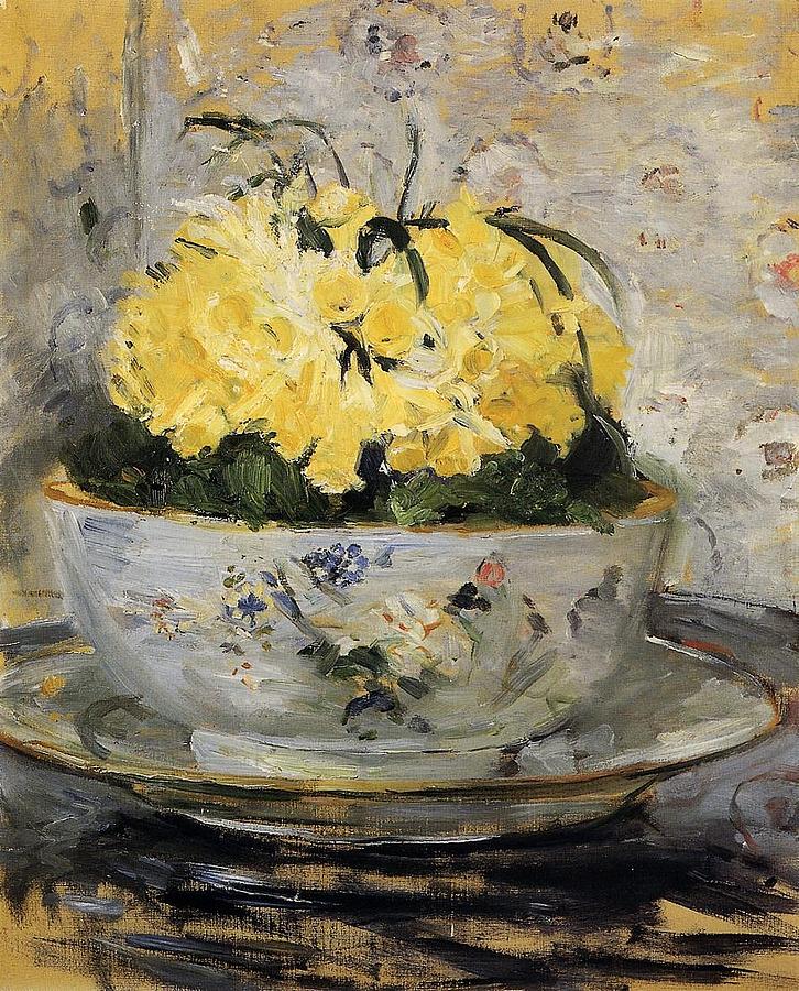 Berthe Morisot Painting - Daffodils - 1885 - PC by Berthe Morisot