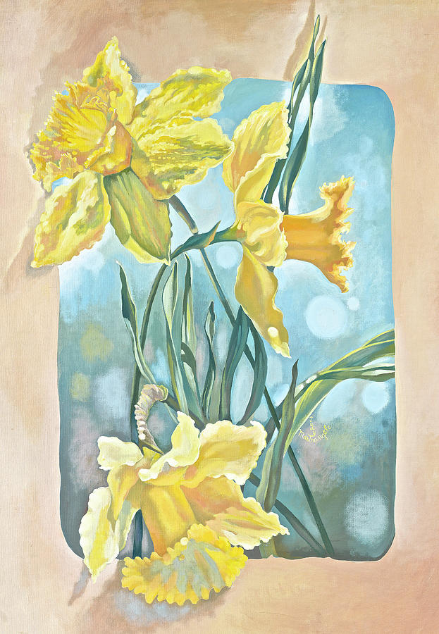 Flower Digital Art - Daffodils by Judy Mastrangelo